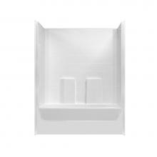 Hamilton Bathware HA001242-L-WP-WHT - Alcove AcrylX 37 x 60 x 76 Tub Shower in White M6037TS Tile