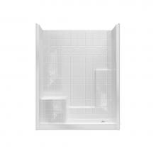 Hamilton Bathware HA001386-L-000-WHT - Alcove AcrylX 33 x 60 x 77 Shower in White M6032SH3P1STile