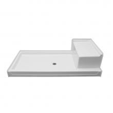 Hamilton Bathware HA001044-R-000-QGR - AcrylX 72 x 36 x 19 Shower Base in Quail Granite G7236SH 1S PAN