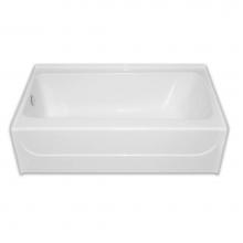 Hamilton Bathware HA001118-R-WP-WHT - Alcove AcrylX 54 x 31 x 16 Bath in White G5432TO