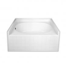 Hamilton Bathware HA001112-R-WP-WHT - Alcove AcrylX 60 x 42 x 27 Bath in White G4260TOTile