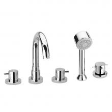 Latoscana 78CR109 - Elba Roman Tub With Lever Handles And Diverter With Hand Held Shower In Chrome