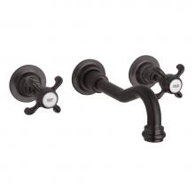 Latoscana 87TU207 - Ornellaia Wall-Mount Lavatory Faucet With Cross Handles In Tuscan Bronze