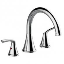 OmniPro OPA-900C - Two Handle Cp Roman Tub Faucet, Metal Lever Handles, Ceramic Cartridge, High Flow, Loose Brass Rou