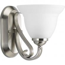 Progress Lighting P2881-09 - Torino Collection One-Light Brushed Nickel Etched Glass Transitional Bath Vanity Light