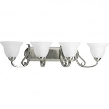 Progress Lighting P2884-09 - Torino Collection Four-Light Brushed Nickel Etched Glass Transitional Bath Vanity Light