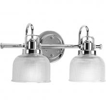 Progress Lighting P2991-15 - Archie Collection Two-Light Polished Chrome Clear Double Prismatic Glass Coastal Bath Vanity Light