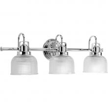 Progress Lighting P2992-15 - Archie Collection Three-Light Polished Chrome Clear Double Prismatic Glass Coastal Bath Vanity Lig