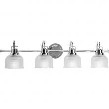 Progress Lighting P2997-15 - Archie Collection Four-Light Polished Chrome Clear Double Prismatic Glass Coastal Bath Vanity Ligh