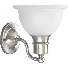 Progress Lighting P3161-09 - Madison Collection One-Light Brushed Nickel Etched Glass Traditional Bath Vanity Light