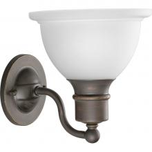 Progress Lighting P3161-20 - Madison Collection One-Light Antique Bronze Etched Glass Traditional Bath Vanity Light