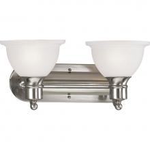 Progress Lighting P3162-09 - Madison Collection Two-Light Brushed Nickel Etched Glass Traditional Bath Vanity Light