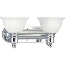 Progress Lighting P3162-15 - Madison Collection Two-Light Polished Chrome Etched Glass Traditional Bath Vanity Light