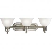 Progress Lighting P3163-09 - Madison Collection Three-Light Brushed Nickel Etched Glass Traditional Bath Vanity Light