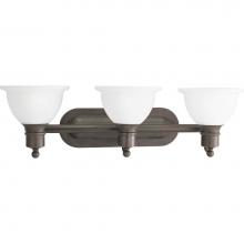 Progress Lighting P3163-20 - Madison Collection Three-Light Antique Bronze Etched Glass Traditional Bath Vanity Light