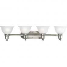 Progress Lighting P3164-09 - Madison Collection Four-Light Brushed Nickel Etched Glass Traditional Bath Vanity Light