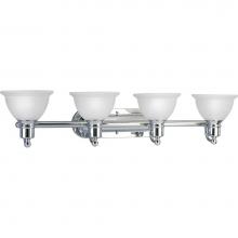 Progress Lighting P3164-15 - Madison Collection Four-Light Polished Chrome Etched Glass Traditional Bath Vanity Light