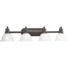 Progress Lighting P3164-20 - Madison Collection Four-Light Antique Bronze Etched Glass Traditional Bath Vanity Light