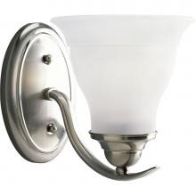 Progress Lighting P3190-09 - Trinity Collection One-Light Brushed Nickel Etched Glass Traditional Bath Vanity Light