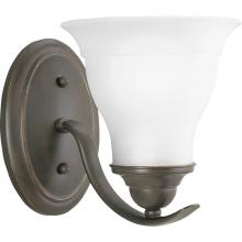 Progress Lighting P3190-20 - Trinity Collection One-Light Antique Bronze Etched Glass Traditional Bath Vanity Light