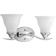 Progress Lighting P3191-15 - Trinity Collection Two-Light Polished Chrome Etched Glass Traditional Bath Vanity Light