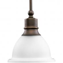 Progress Lighting P5078-20 - Madison Collection One-Light Antique Bronze Etched Glass Traditional Mini-Pendant Light