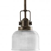 Progress Lighting P5173-74 - Archie Collection One-Light Venetian Bronze Double Prismatic Glass Coastal Mini-Pendant Light