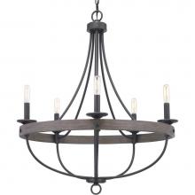 Progress Lighting P400158-143 - Gulliver Collection Five-Light Graphite Coastal Chandelier Light