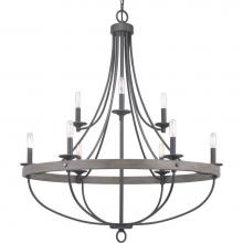 Progress Lighting P400159-143 - Gulliver Collection Nine-Light Graphite Coastal Chandelier Light