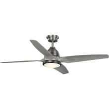 Progress Lighting P250009-081-30 - Alleron Collection 4-Blade Grey Weathered Wood 56-Inch DC Motor LED Urban Industrial Ceiling Fan