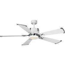 Progress Lighting P250021-028-30 - Glenfalls Collection 5-Blade Reversible White 56-Inch AC Motor LED Transitional Ceiling Fan