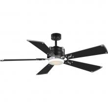 Progress Lighting P250021-031-30 - Glenfalls Collection 5-Blade Reversible Matte Black 56-Inch AC Motor LED Transitional Ceiling Fan