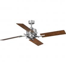 Progress Lighting P250024-081 - Bedwin Collection 56'' Four-Blade Antique Nickel Ceiling Fan