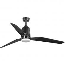 Progress Lighting P250038-231-30 - Bixby Collection 60'' Indoor/Outdoor Three-Blade Black Chrome Ceiling Fan