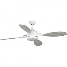 Progress Lighting P250040-028-30 - Rudder Collection Indoor/Outdoor 56'' Four-Blade Satin White Ceiling Fan