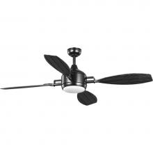 Progress Lighting P250040-031-30 - Rudder Collection Indoor/Outdoor 56'' Four-Blade  Black Ceiling Fan