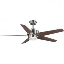 Progress Lighting P250061-009-30 - Byars 54'' 5-Blade Integrated LED Indoor Brushed Nickel Transitional Ceiling Fan with Li