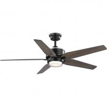 Progress Lighting P250061-31M-30 - Byars 54'' 5-Blade Integrated LED Indoor Matte Black Mid-Century Modern Ceiling Fan with