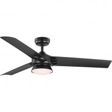 Progress Lighting P250062-031-30 - Edwidge Collection 3-Blade Black 52-Inch DC Motor LED Contemporary Ceiling Fan