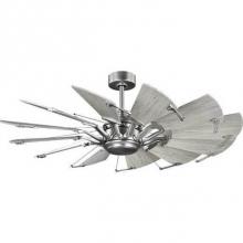 Progress Lighting P250065-081 - Springer Collection 52-Inch Antique Nickel 12-Blade DC Motor Windmill Ceiling Fan