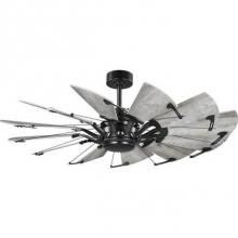 Progress Lighting P250065-31M - Springer Collection 52-Inch Matte Black 12-Blade DC Motor Windmill Ceiling Fan