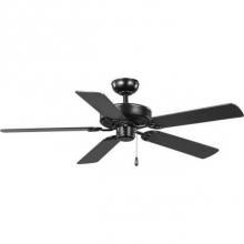 Progress Lighting P250066-31M - AirPro 52-Inch Matte Black 5-Blade AC Motor Traditional Ceiling Fan