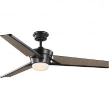 Progress Lighting P250072-108-30 - Kasota Collection 56'' Three-Blade Tan Linen/Oil Rubbed Bronze Indoor/Outdoor LED DC Mot