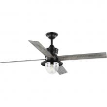 Progress Lighting P250075-31M-WB - Gillen 56'' 4-Blade LED Indoor/Outdoor Matte Black Vintage Electric Ceiling Fan with Lig