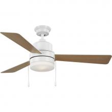 Progress Lighting P250076-028-WB - Trevina V 52'' 3-Blade Indoor Satin White Modern Ceiling Fan with Light Kit and White Op