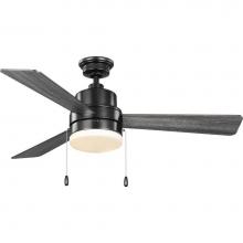 Progress Lighting P250076-31M-WB - Trevina V 52'' 3-Blade Indoor Matte Black Modern Ceiling Fan with Light Kit and White Op