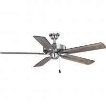 Progress Lighting P250080-015 - AirPro 52 in. Polished Chrome 5-Blade AC Motor Transitional Ceiling Fan