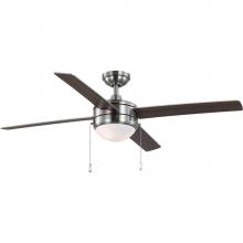 Progress Lighting P250089-009-WB - McLennan II Collection 52 in. Four-Blade Brushed Nickel Transitional Ceiling Fan with LED Light Ki