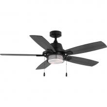 Progress Lighting P250095-31M-WB - Freestone Collection 52 in. Five-Blade Matte Black Transitional Ceiling Fan with LED Lamped Light