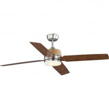 Progress Lighting P250097-081-30 - Schaffer II Collection 56 in. Four-Blade Antique Nickel Modern Organic Ceiling Fan with Integrated